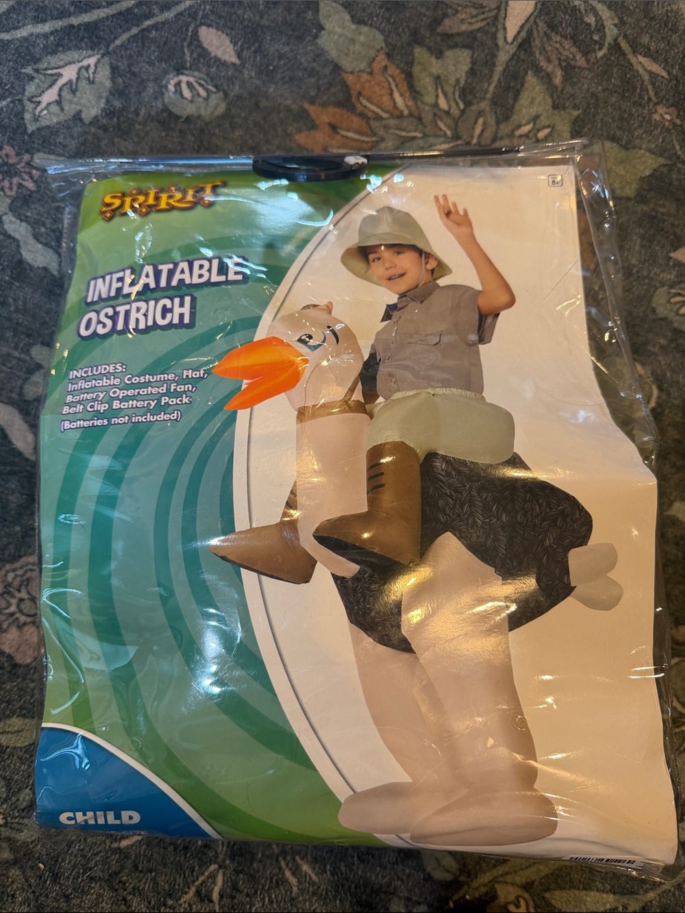 Spirit Inflatable Ostrich Costume in Black, Brown, White, Orange OS